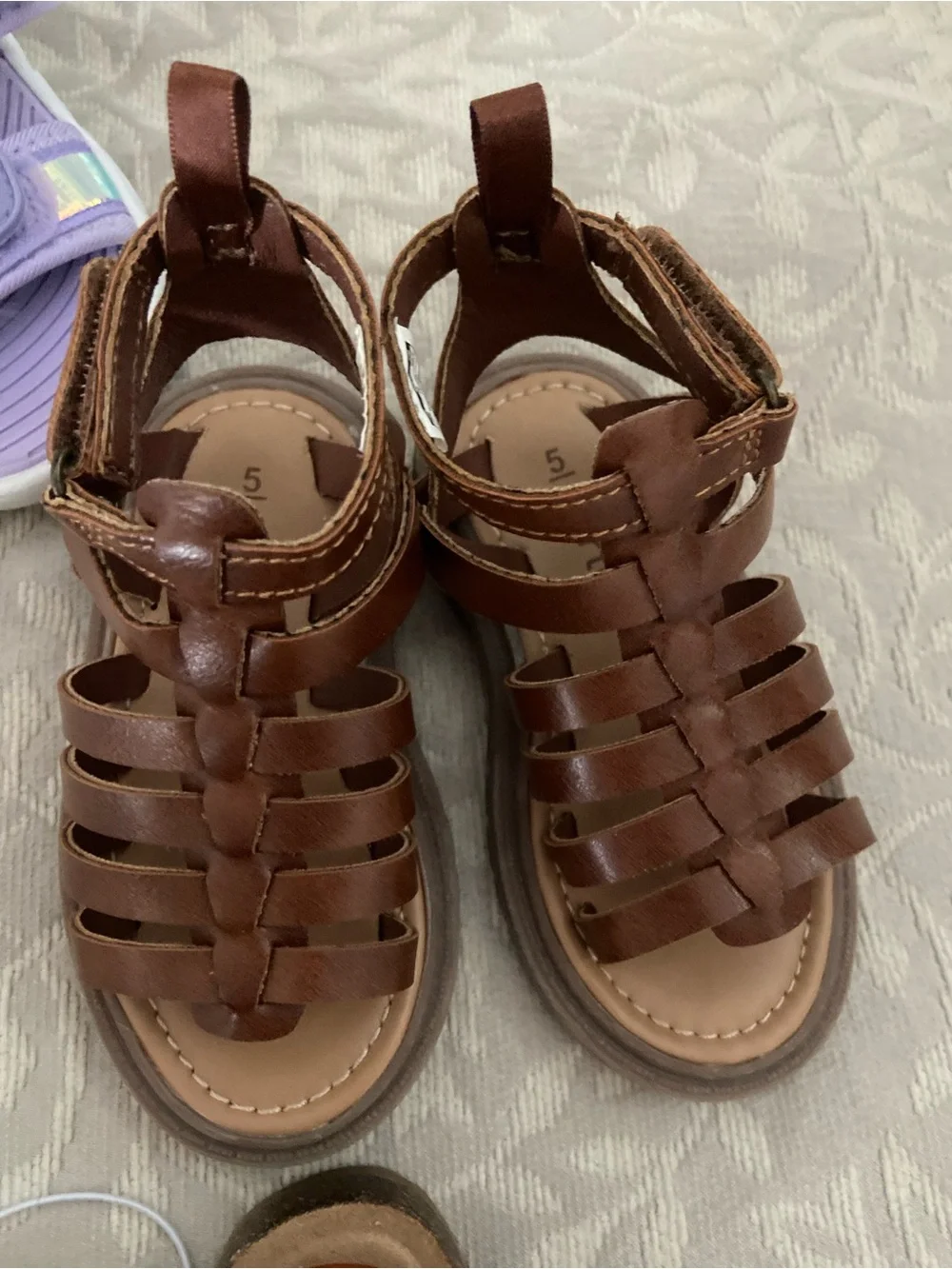 Cat & Jack & Carter’s brands Girls Brown Buckle Sandals and strap sandals